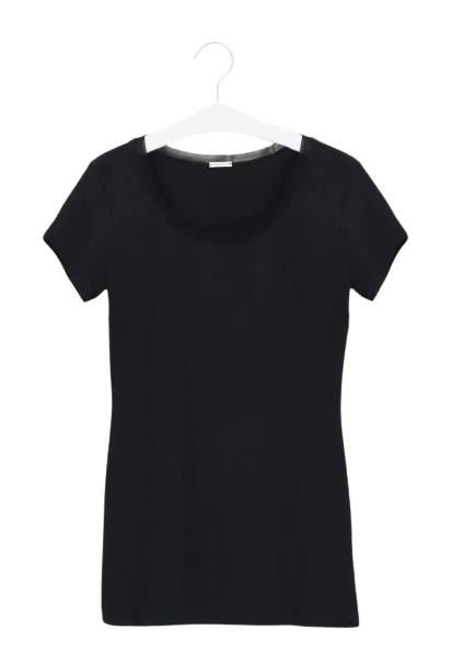 Dames Perfect Line Modal - T-Shirt Round Short Sleeve Black
