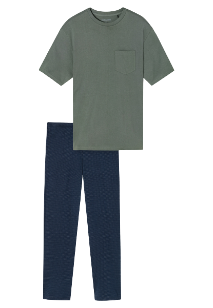Essential Nightwear Heren Pyjama Jade Green