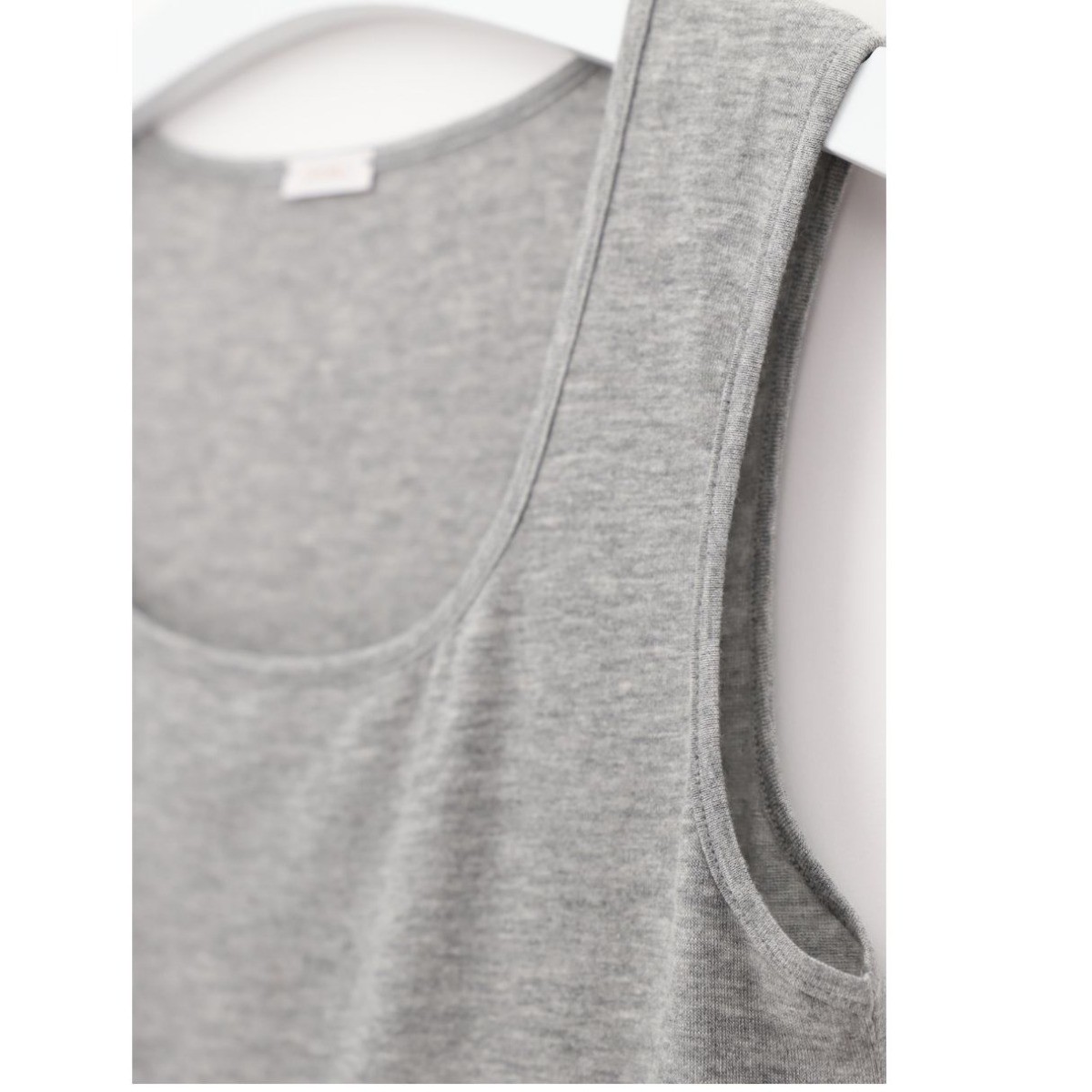 Dames Perfect Line Cashmere Tank Top Grey Melange