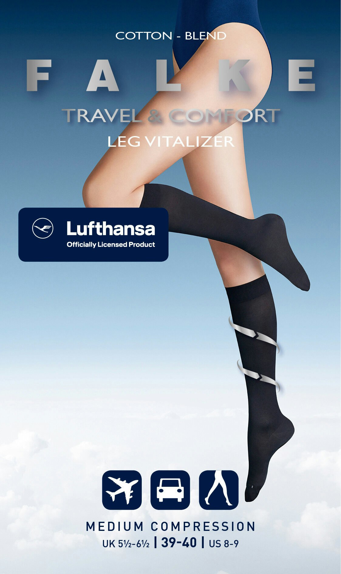 FALKE Dames Vitalizer Kniekousen Dark Navy
