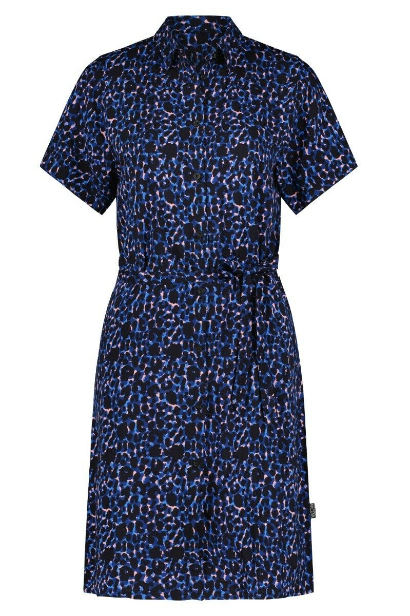 Beach TC WOW Dames Shirt Dress Navy Leopard