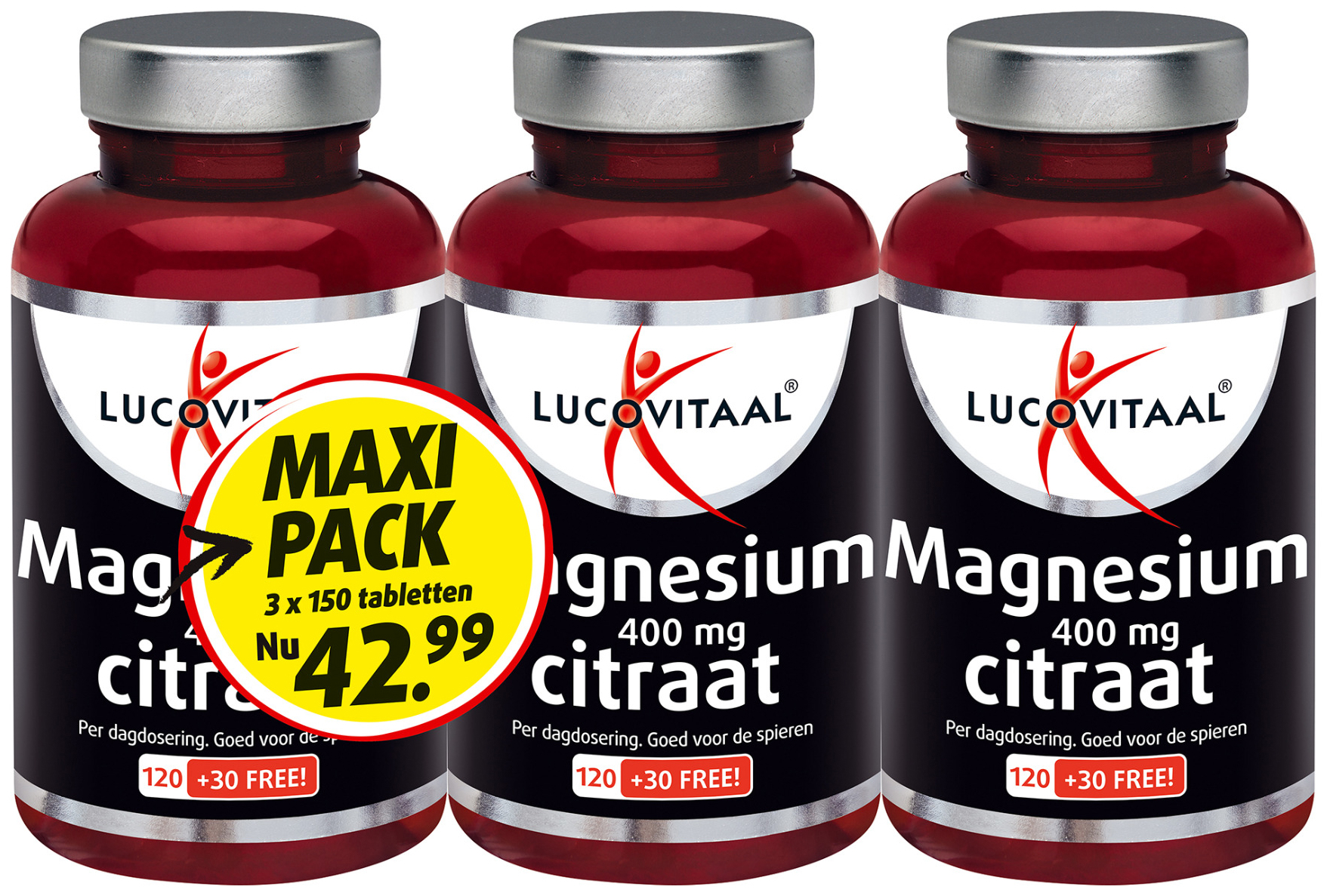 Lucovitaal Magnesium Citraat 400 mg 3-Pack 3 x 150 Tabletten