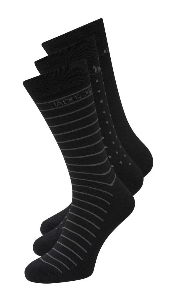 Heren Jacarbo Organic Sokken Giftbox 3-Pack Black