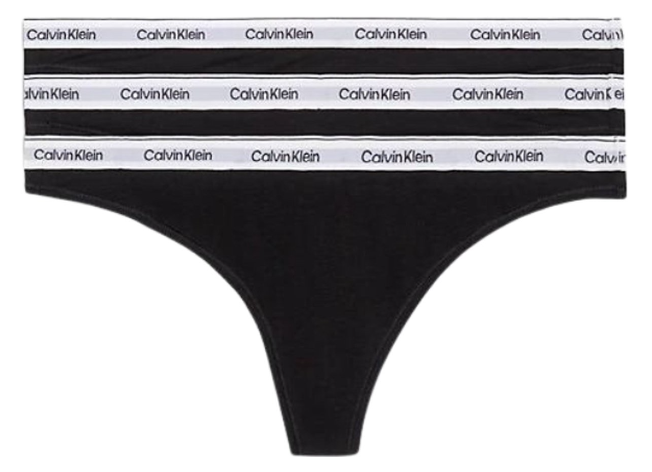 Dames Modern Logo Thong 3-Pack Zwart