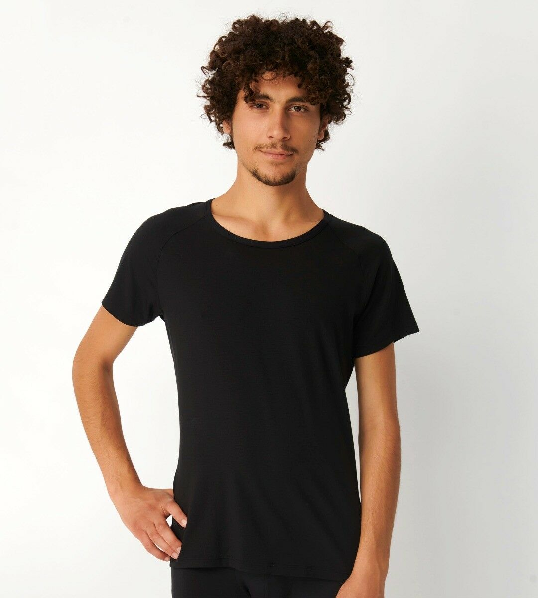 MEN Ever Soft Heren Shirt O-Neck Zwart