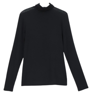 Dames Perfect Line Cashmere Turtle Neck Long Sleeve Black