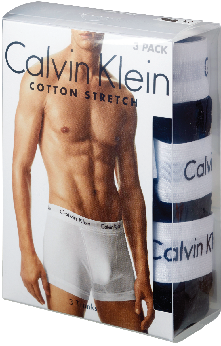 Heren Cotton Stretch 3-Pack Trunk Wit / Zwart