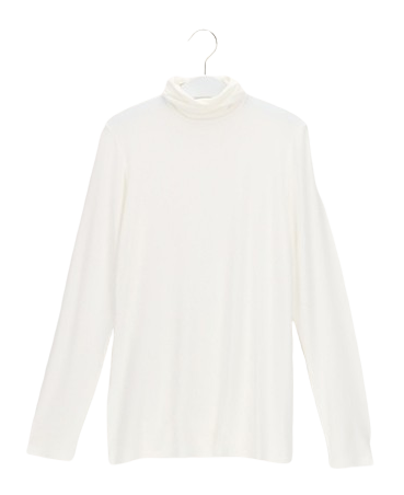 Dames Perfect Line Modal - Turtle Neck Long Sleeve Ivory