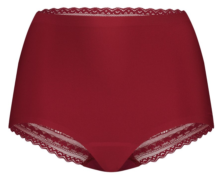 Secrets Dames High Waist Met Kant Beet Red