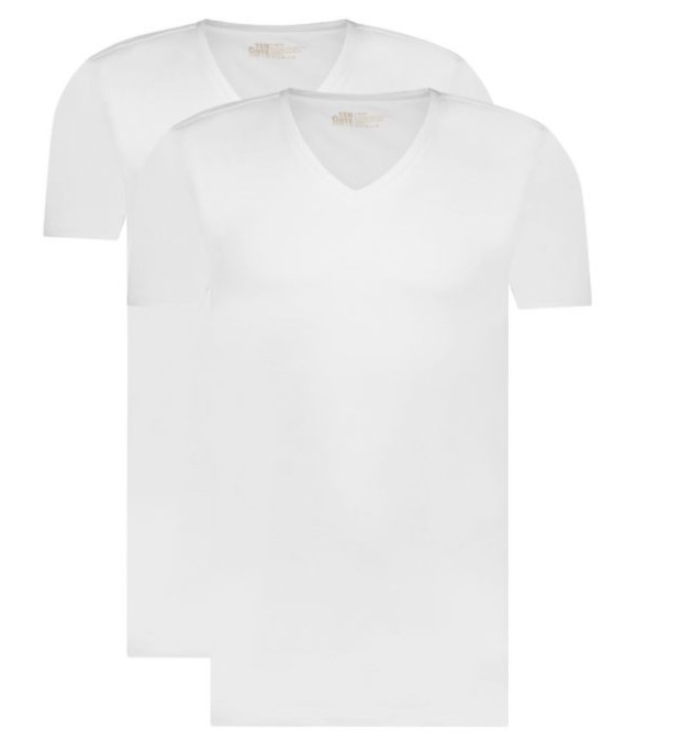 Heren Basics 2-Pack V-Neck Wit