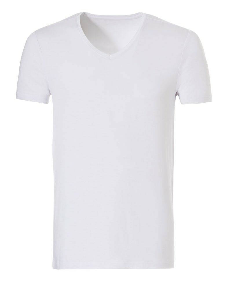 Basics Bamboo Viscose Heren T-Shirt V-neck Wit