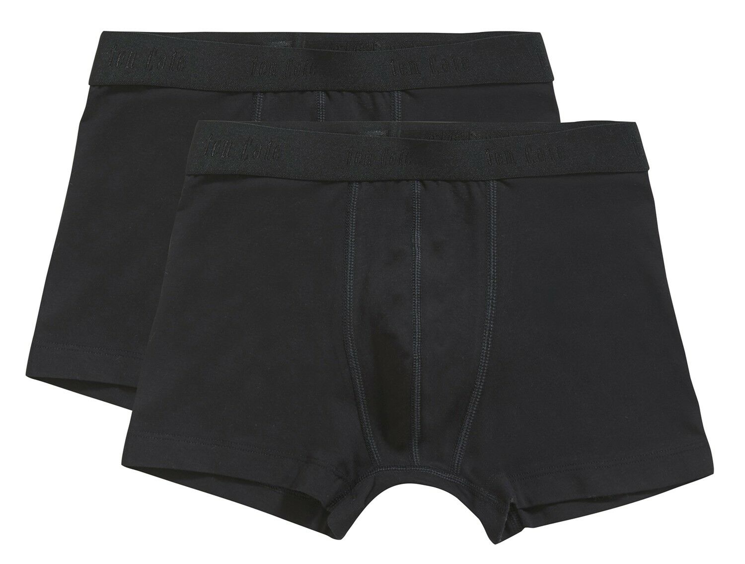 Jongens Organic Cotton Stretch 2-Pack Shorts Zwart