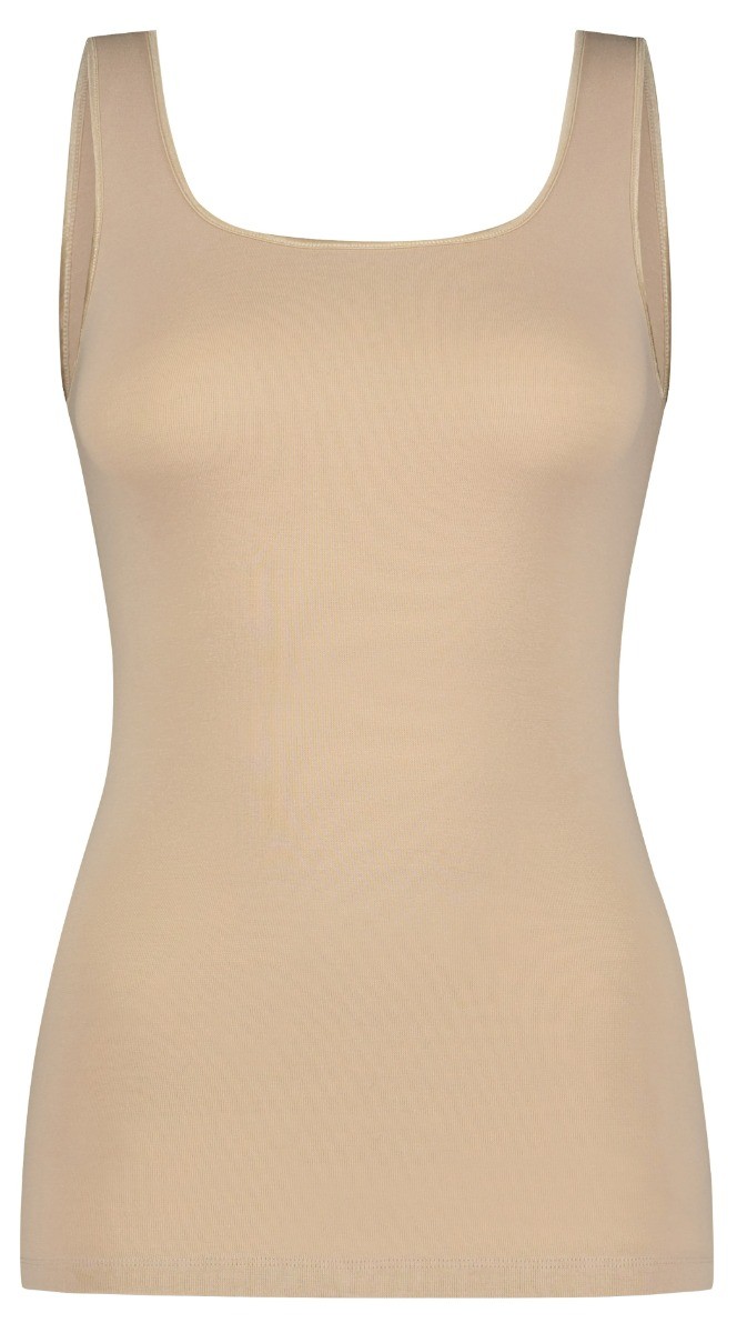 Basics Organic Cotton Stretch Dames Singlet Beige