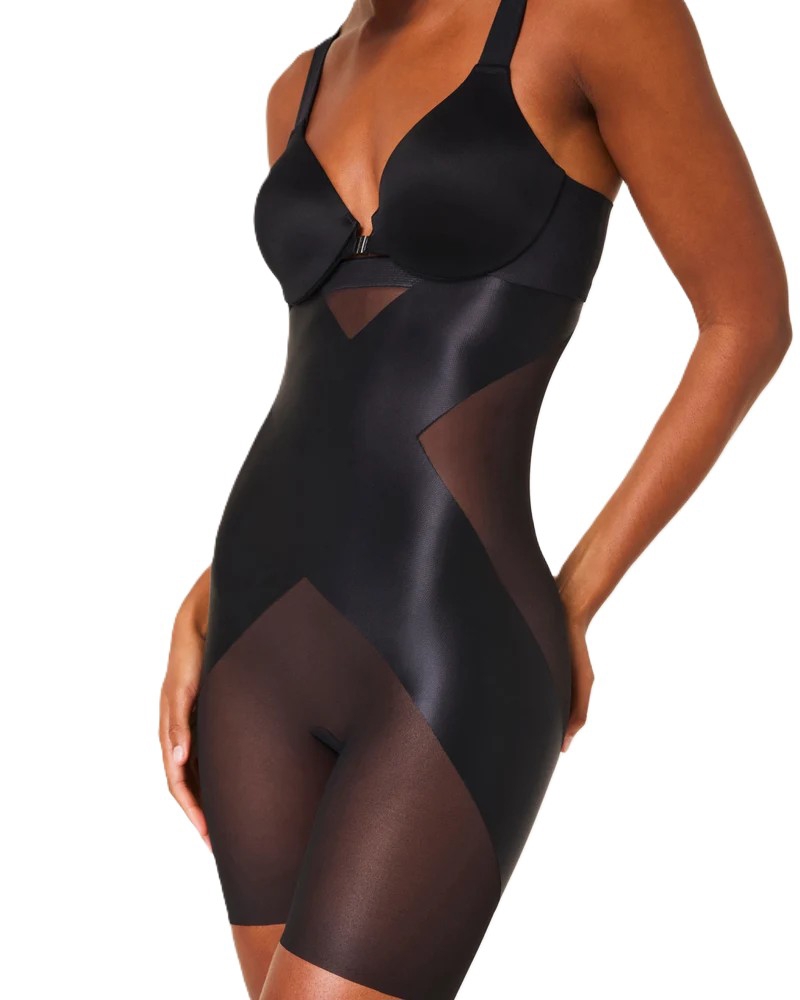 Spanx Dames SPANXshape SatinX High Waist Midthigh Short Very Black