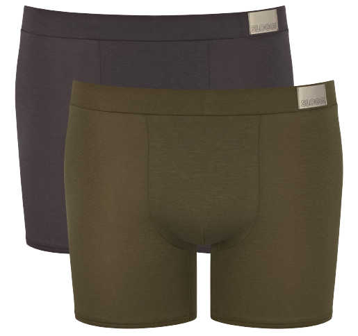 MEN Go Natural Heren Short 2-Pack Groen/Bruin