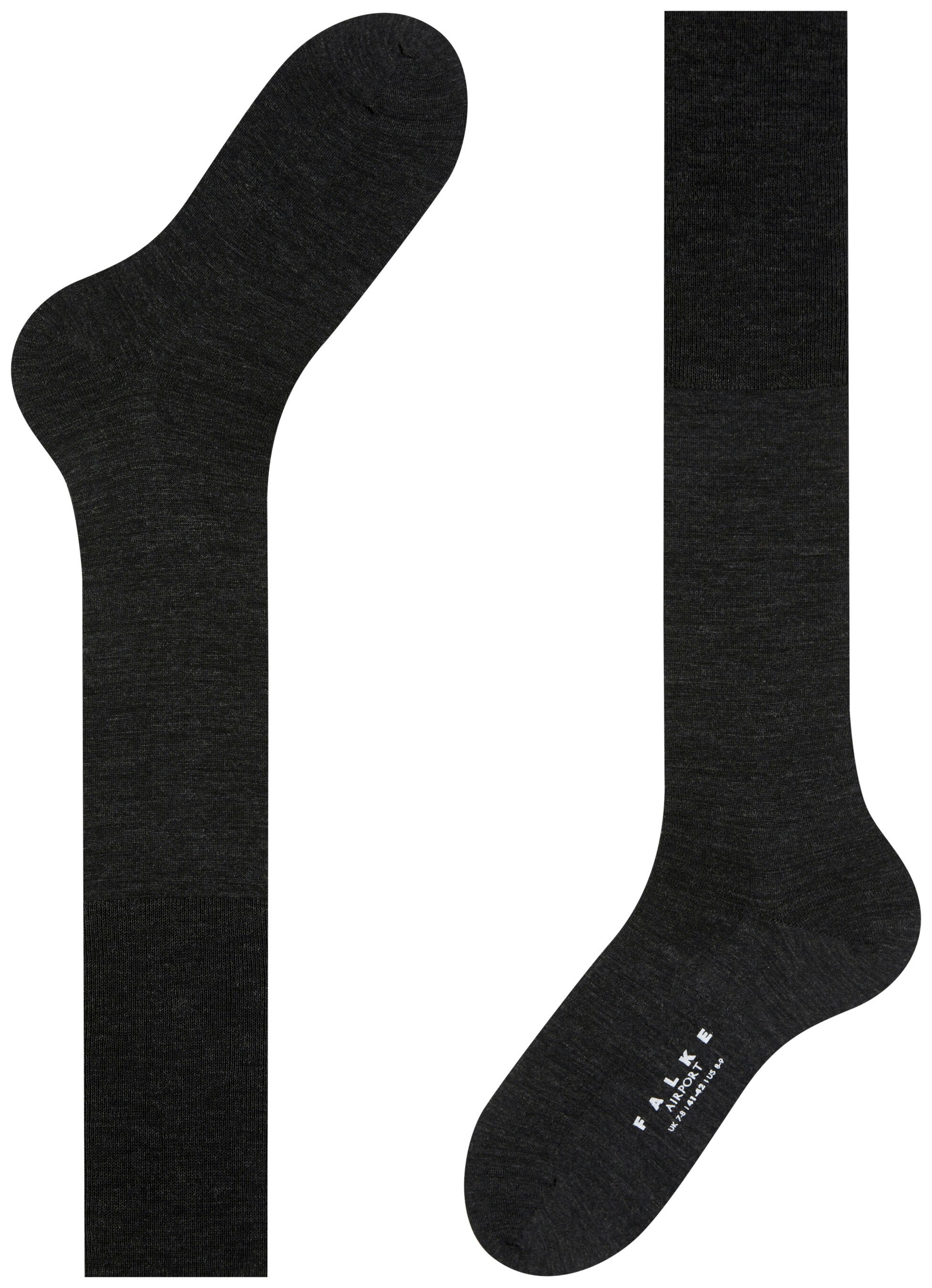 FALKE Heren Airport Kniekousen Anthracite Melange