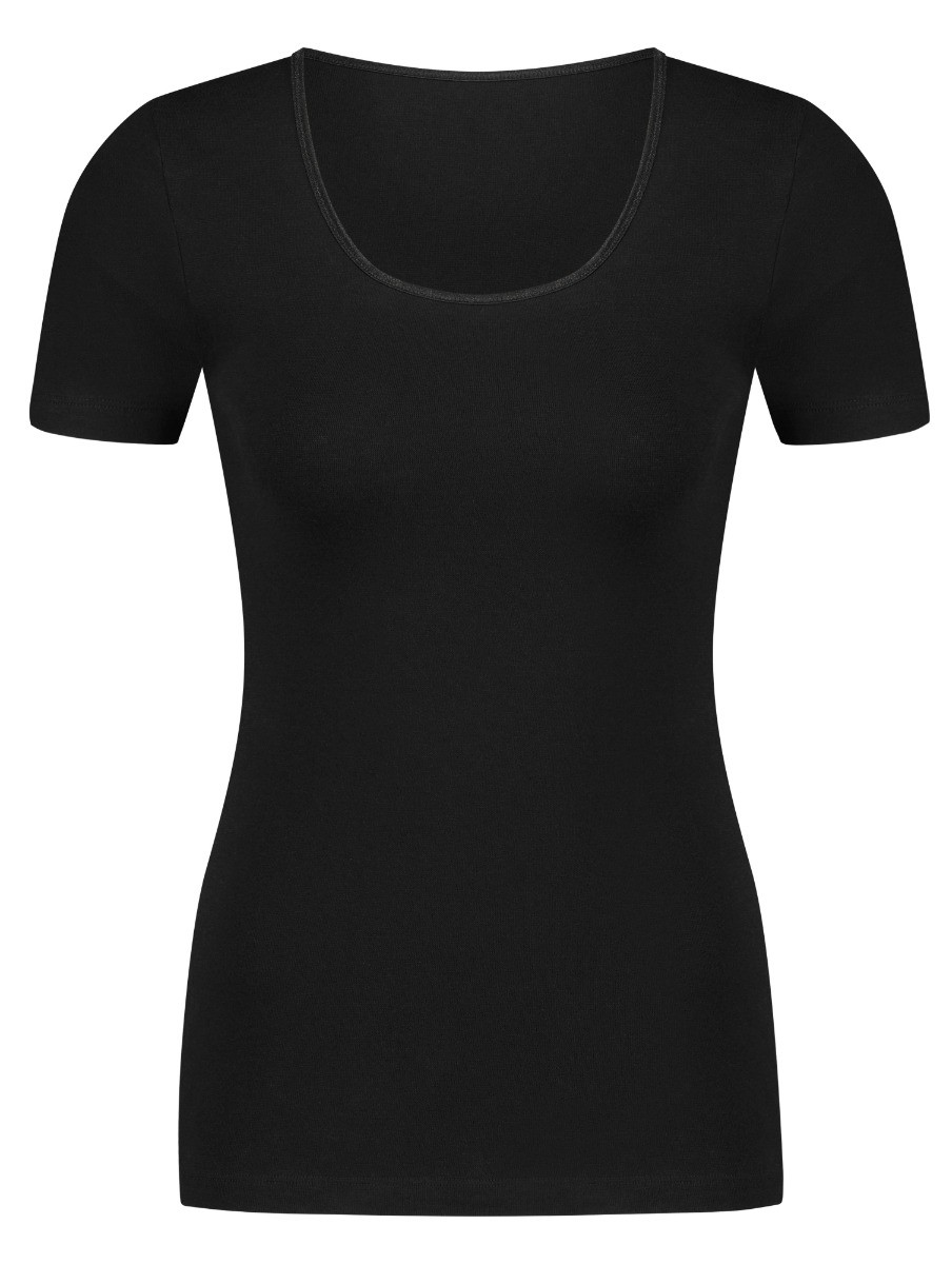 Basics Organic Cotton Stretch Dames T-Shirt Zwart