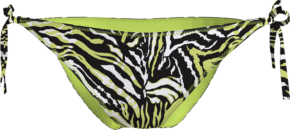 Dames Bikinislip Limegroen/Wit/Zwart