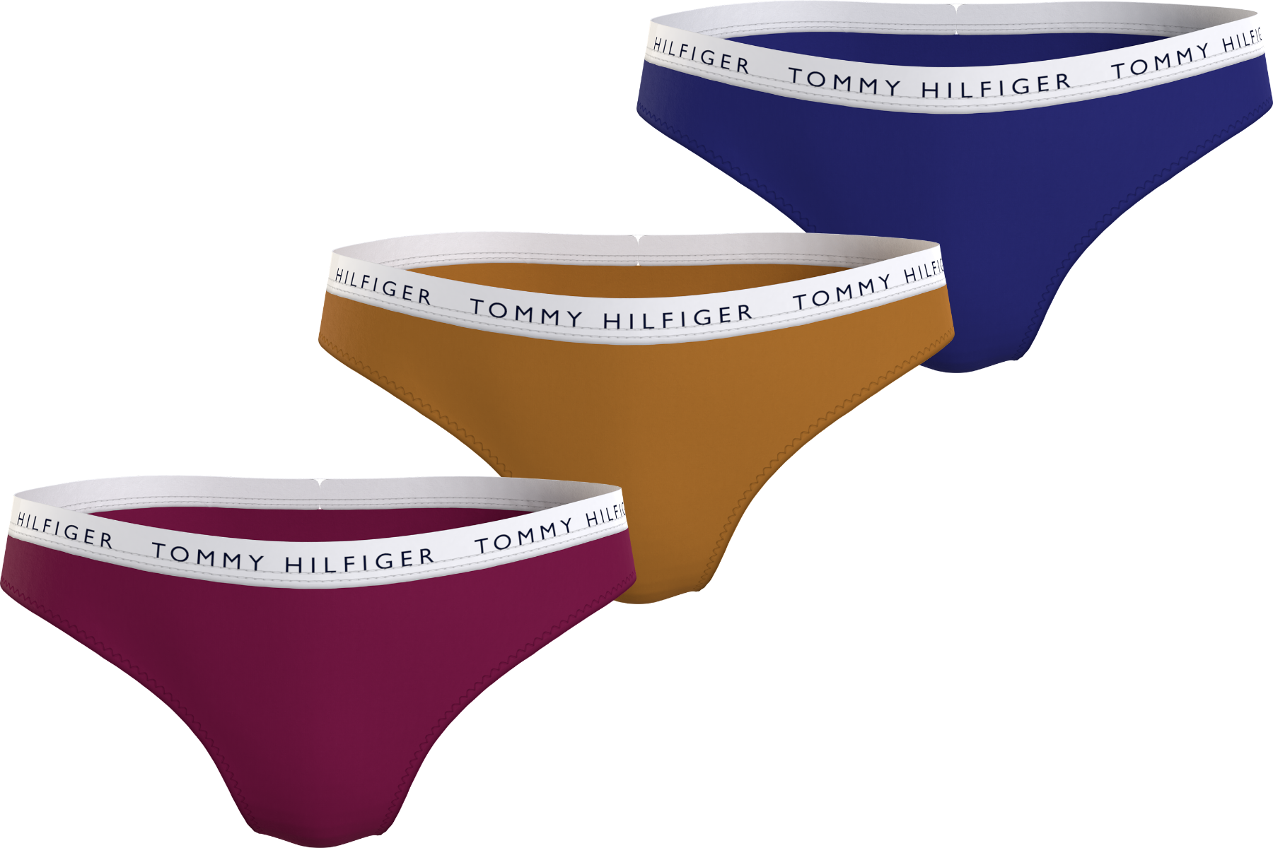 Dames Slip 3-Pack Rood/Oker/Blauw