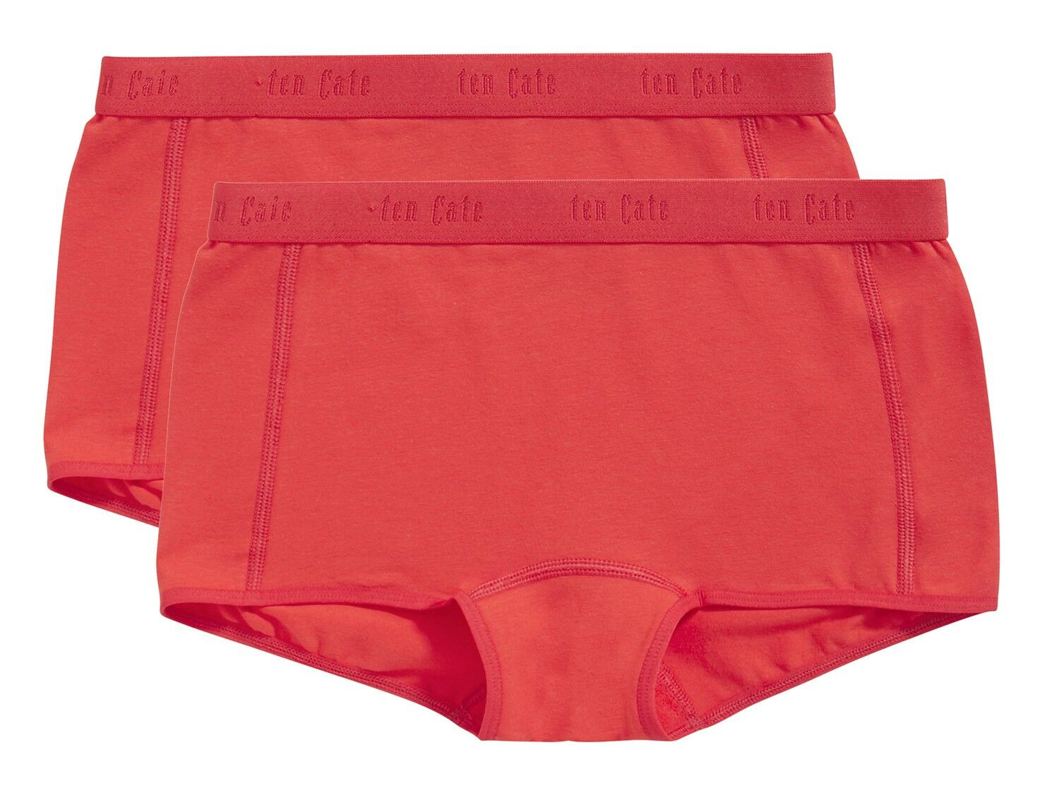 Meisjes Basics Organic Cotton Stretch 2-Pack Short Rood