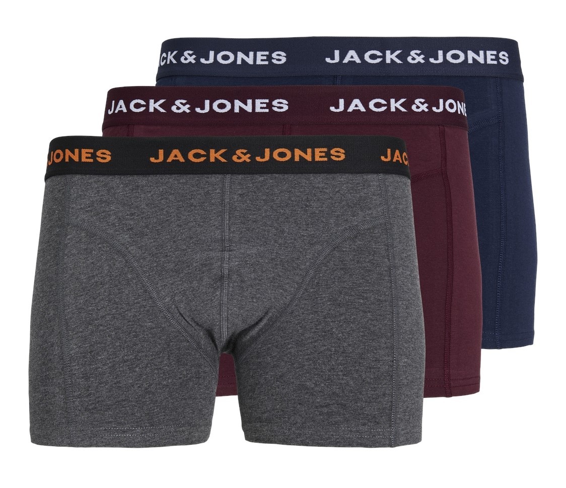 Heren Jacblack Friday Boxershorts 3-Pack Dark Grey Melange