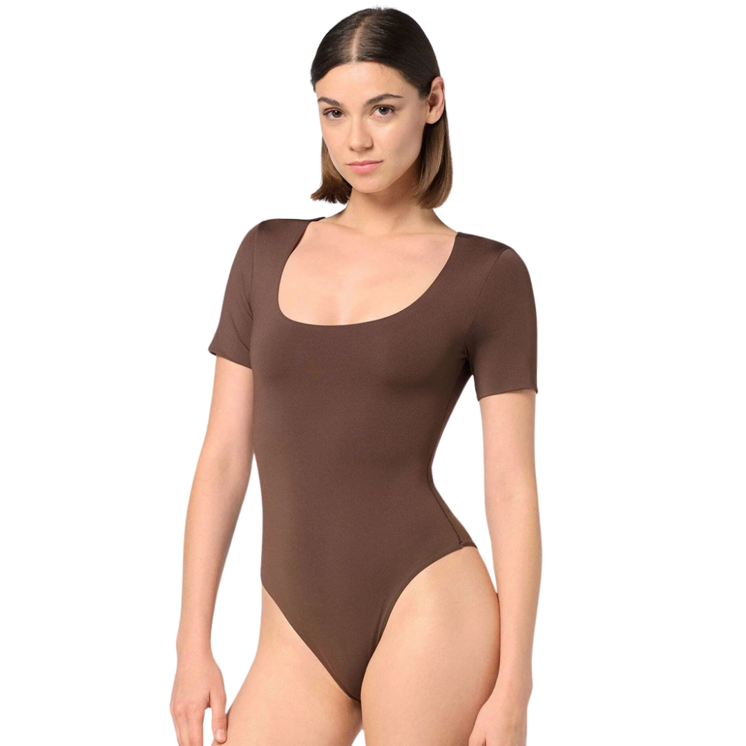 Dames Skinwear - Body Short Sleeves Dark Brown