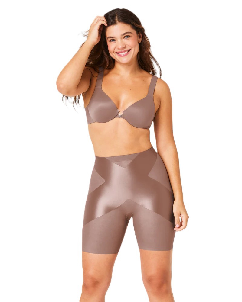 Spanx Dames SPANXshape SatinX Midthigh Short Cafe au Lait