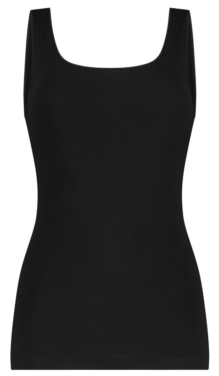 Basics Organic Cotton Stretch Dames Singlet Zwart