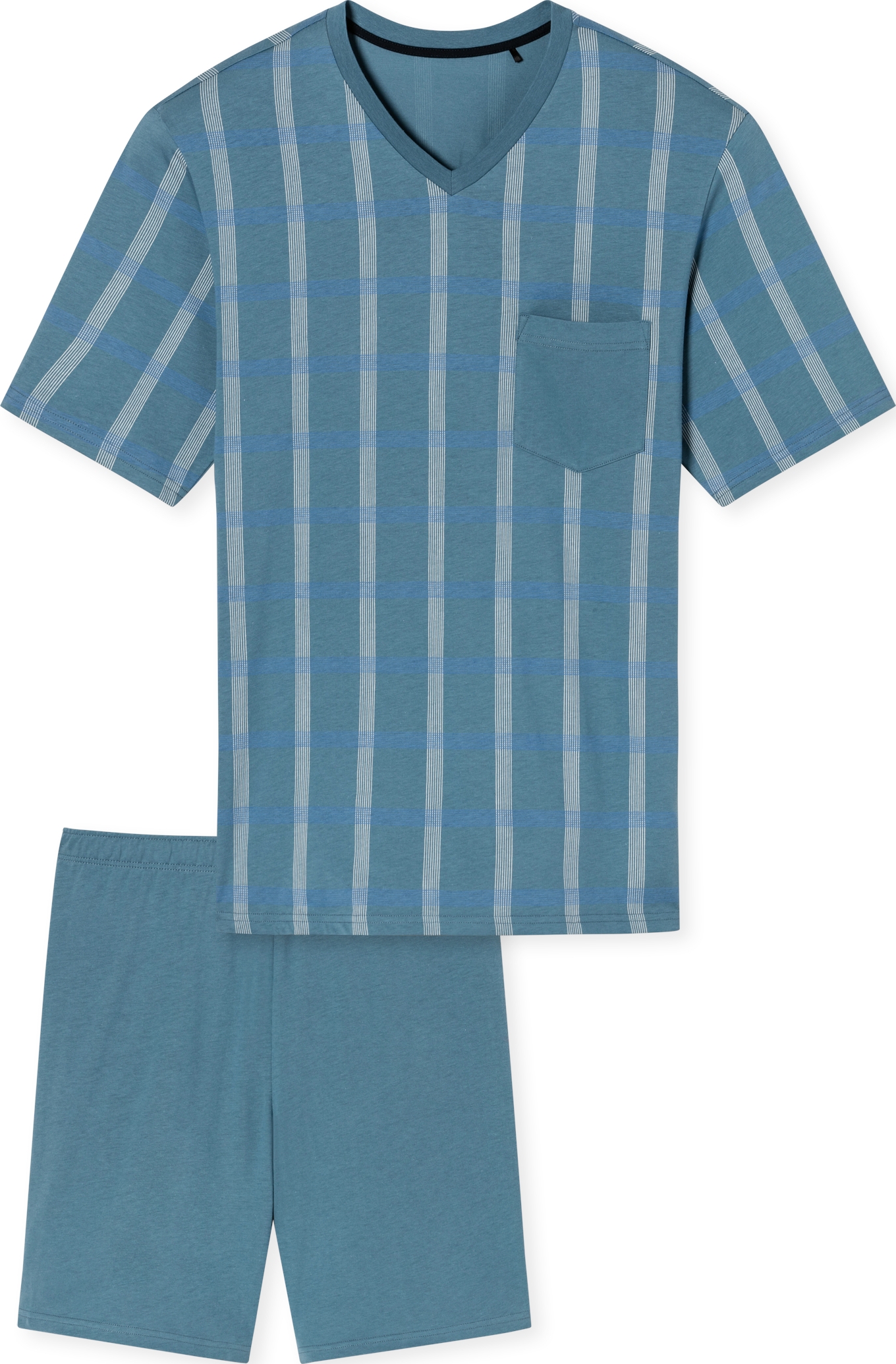 Comfort Nightwear Heren Pyjama Kort Bluegrey