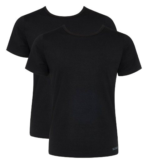 MEN Go ABC Heren Shirt O-Neck 2-Pack Black