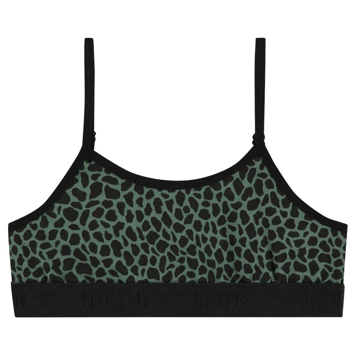 Basics Organic Cotton Stretch Meisjes Top Giraffe Green