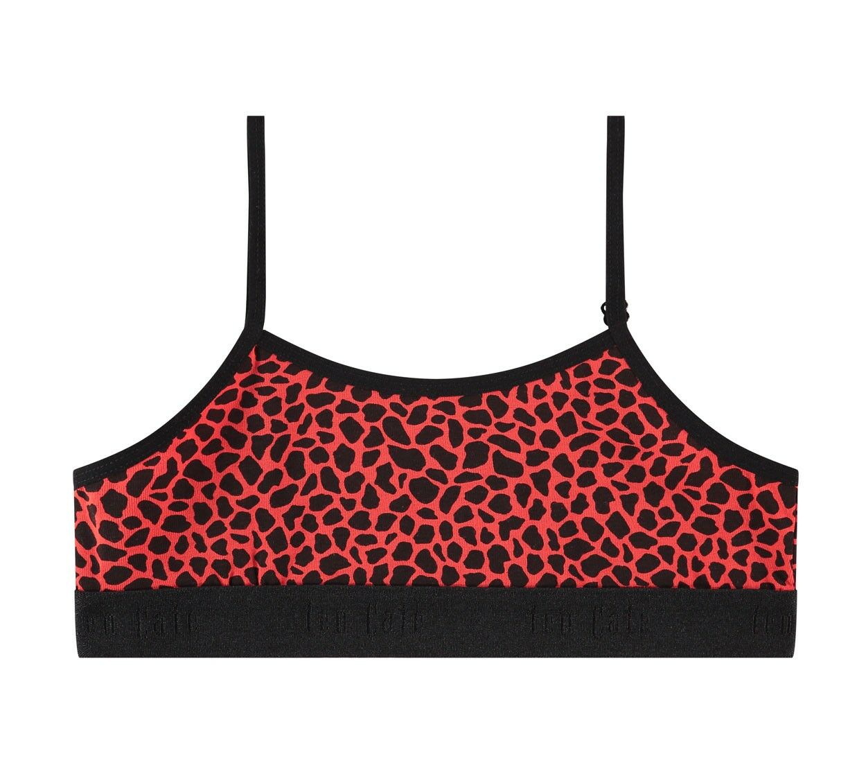 Basics Organic Cotton Stretch Meisjes Top Giraffe Red