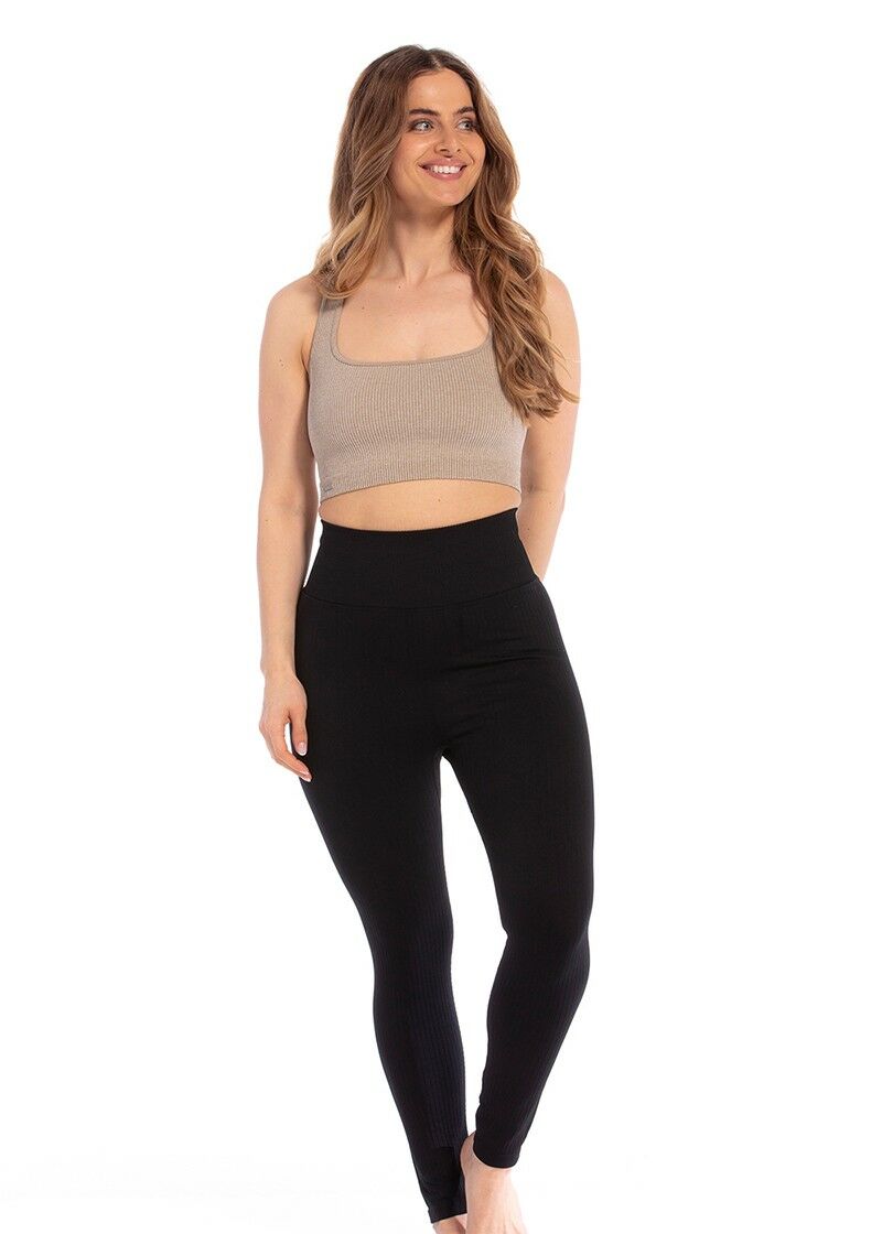 Dames High Waisted Legging Zwart