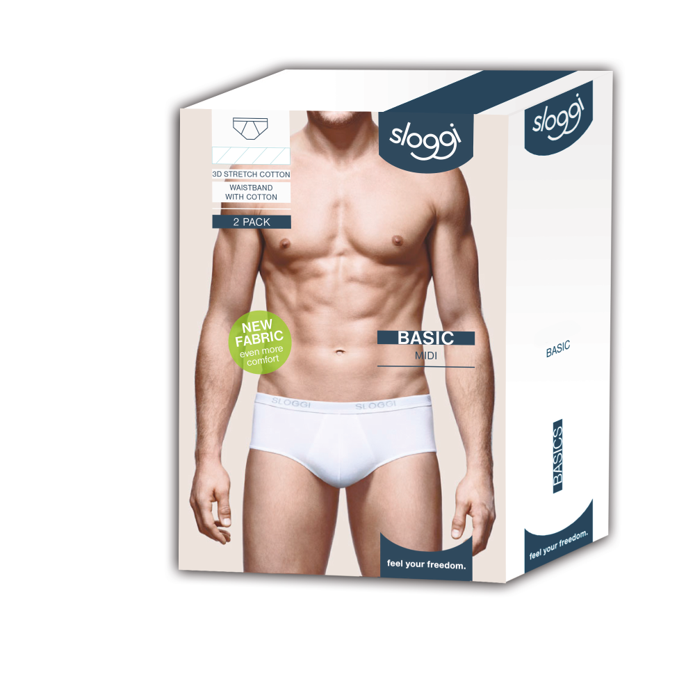 MEN Basic Heren Midi 2-Pack Wit MEN Basic Heren Midi 2-Pack Wit