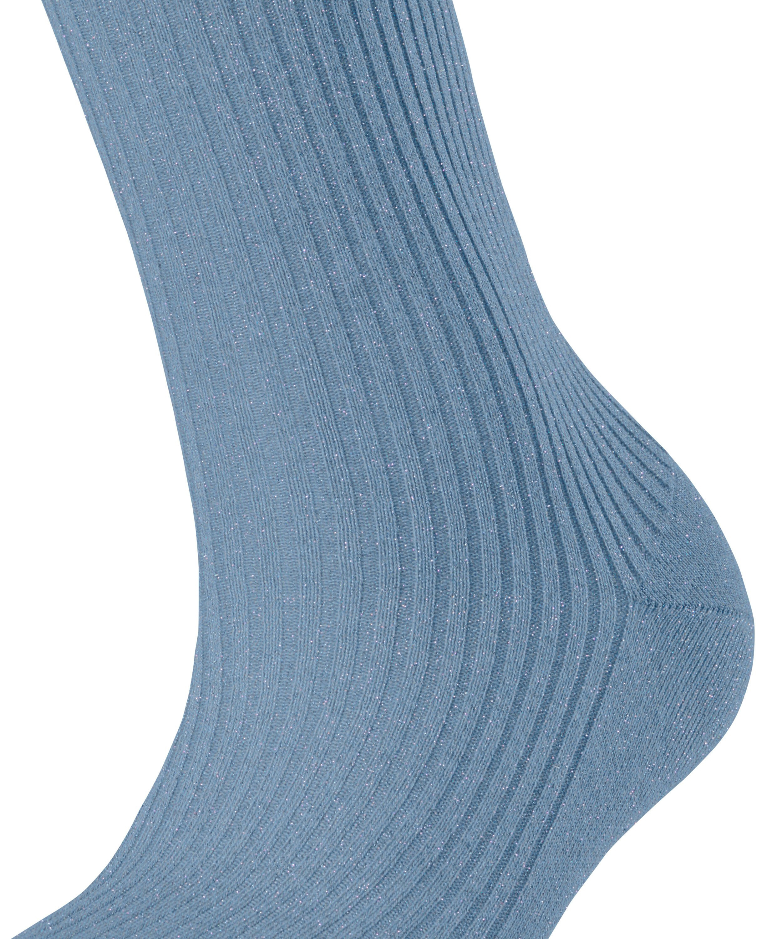 FALKE Dames Shiny Rib Sokken Blauw