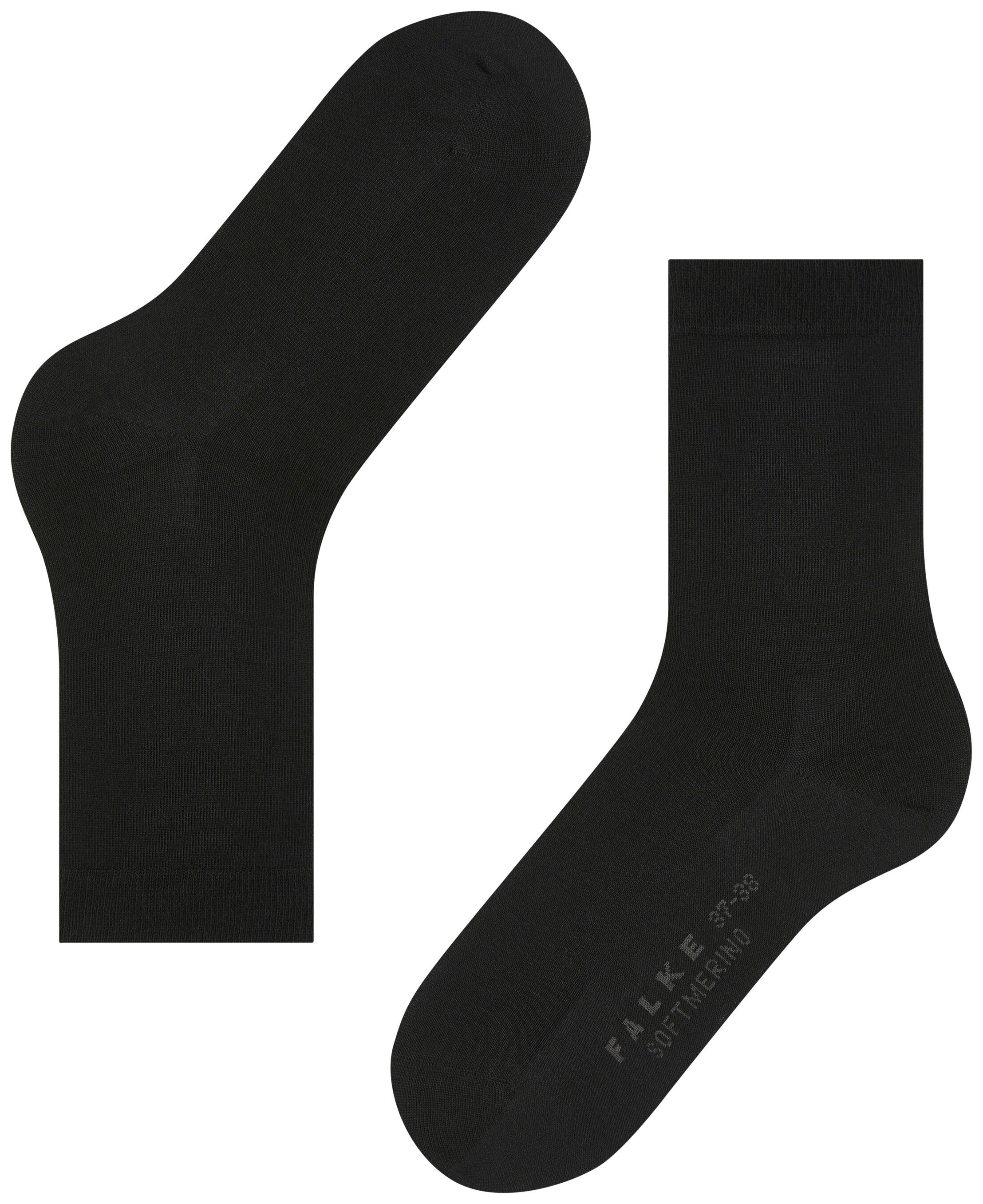 FALKE Dames Softmerino Sokken Zwart
