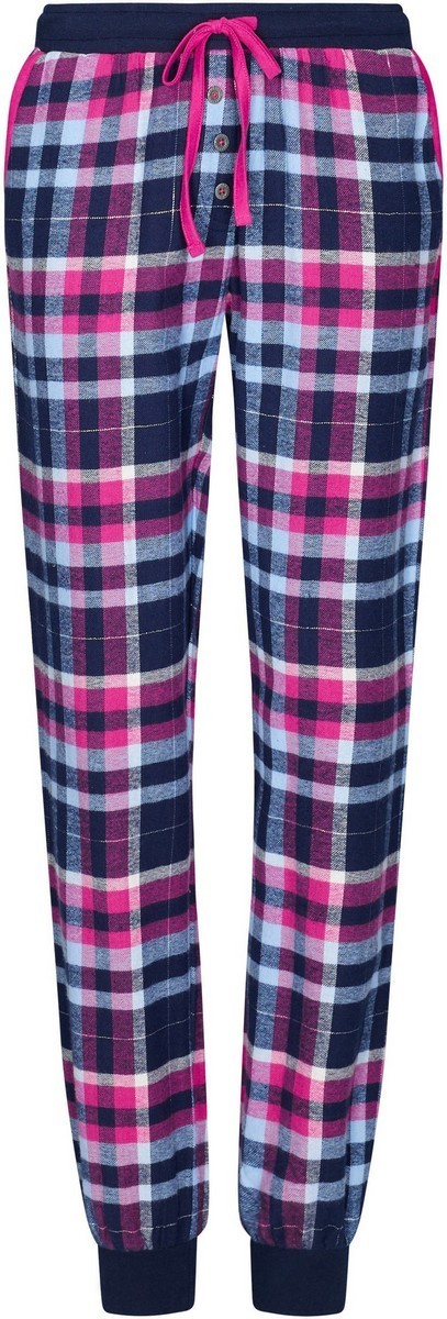 Dames Pyjama Broek Met Boord Dark Pink