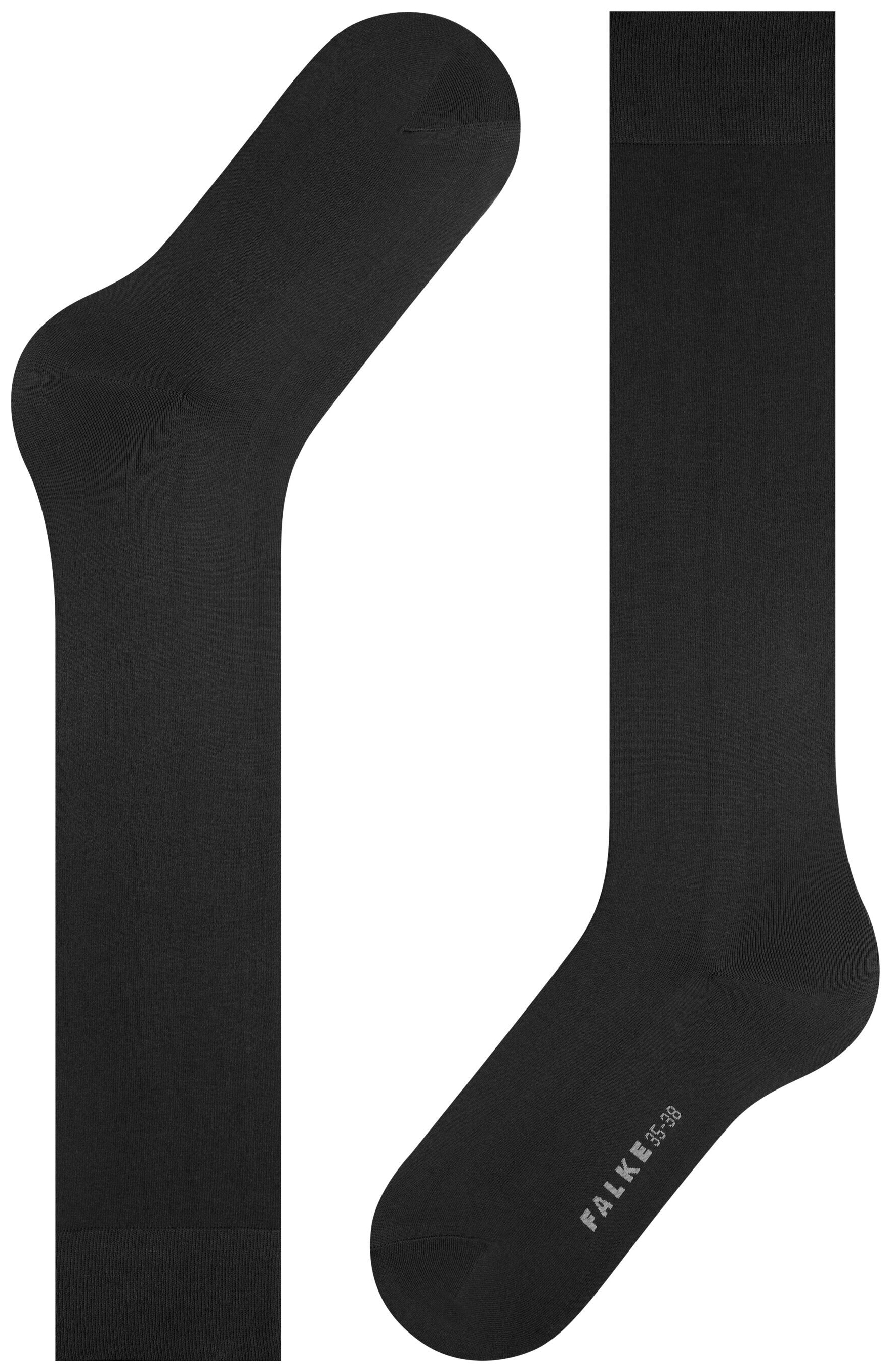 FALKE Dames Cotton Touch Kniekousen Zwart