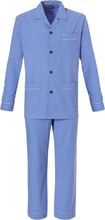 Heren Doorknoop pyjama Blue