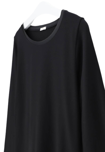 Dames Perfect Line Cotton T-Shirt Long Sleeve Black