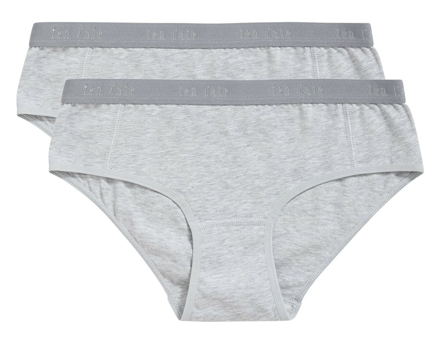 Basics Organic Cotton Stretch Meisjes Hipster 2-Pack Light Grey Melee