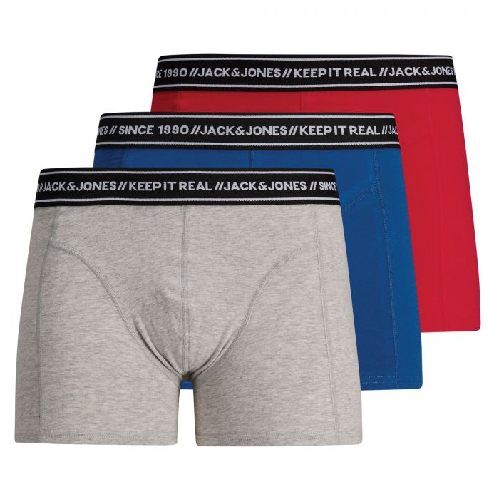 Heren Short Eddie 3-Pack Rood/Blauw/Grijs