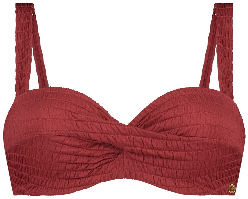 Beach Dames Bikinitop Shiny Rouge