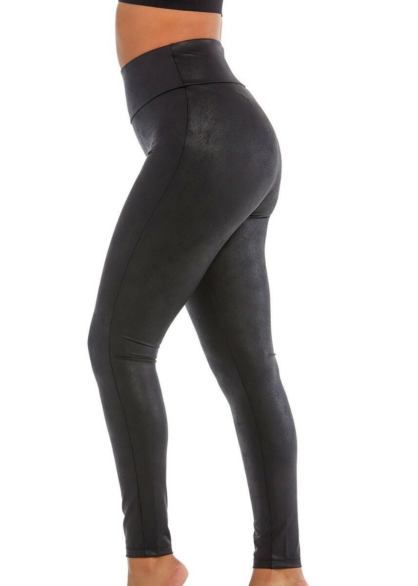 Dames Leather Look Legging Zwart