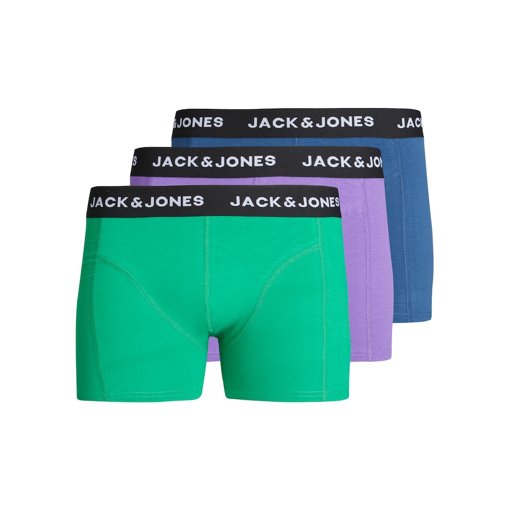 Heren Jacsolid Trunks 3-Pack Deep Lavender