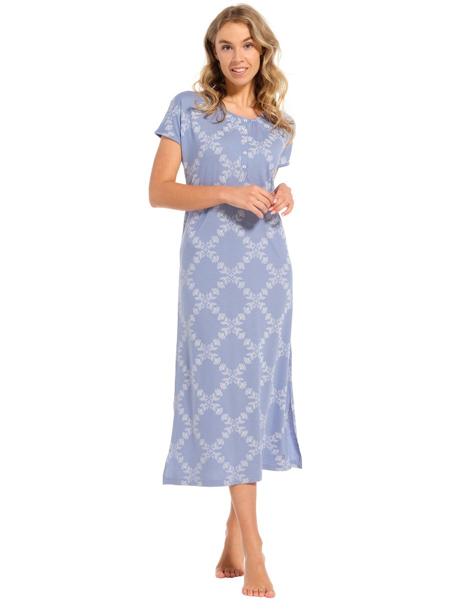 Dames Luxe Nightdress 125 cm Blauw