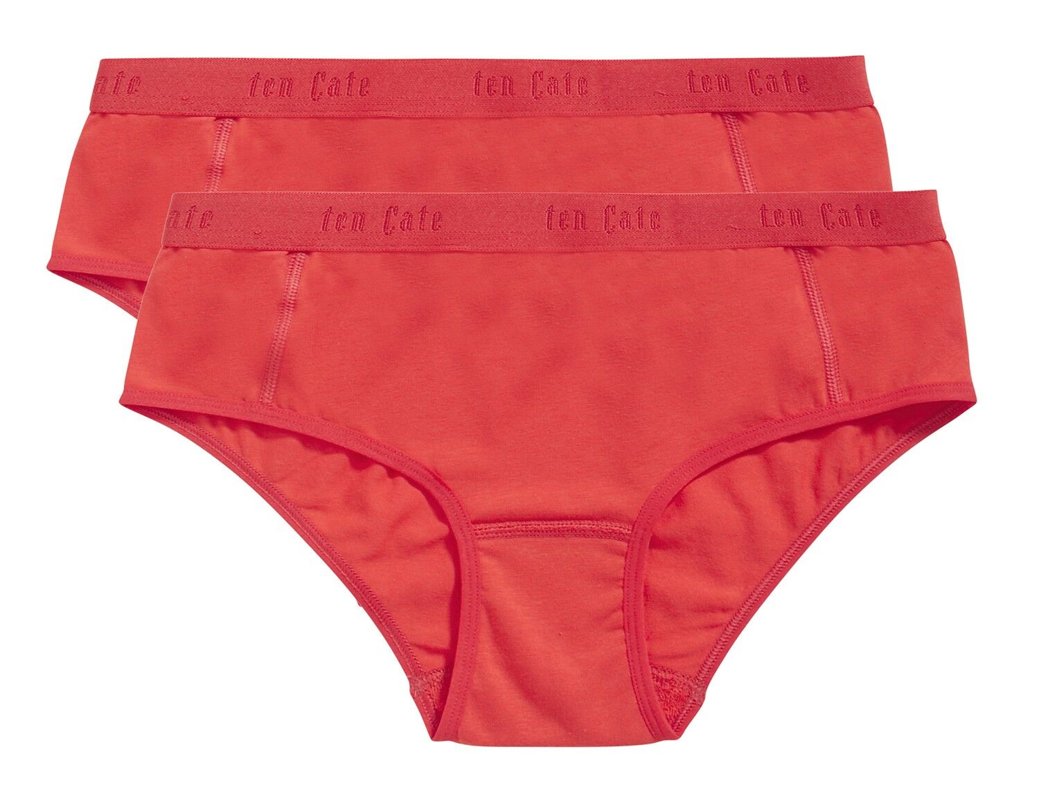 Basics Organic Cotton Stretch Meisjes Hipster 2-Pack Rood