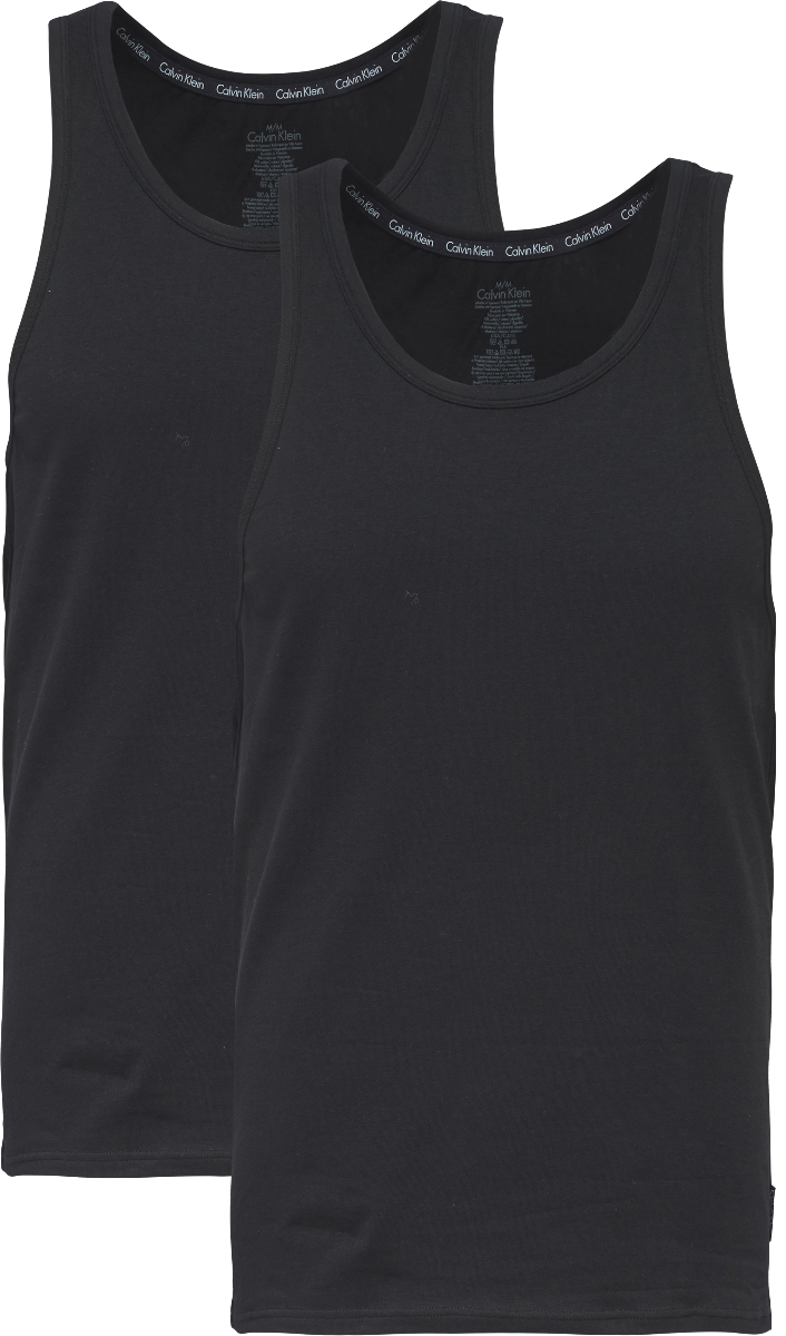 Modern Cotton Heren Tank 2-Pack Black W/ Black Wb