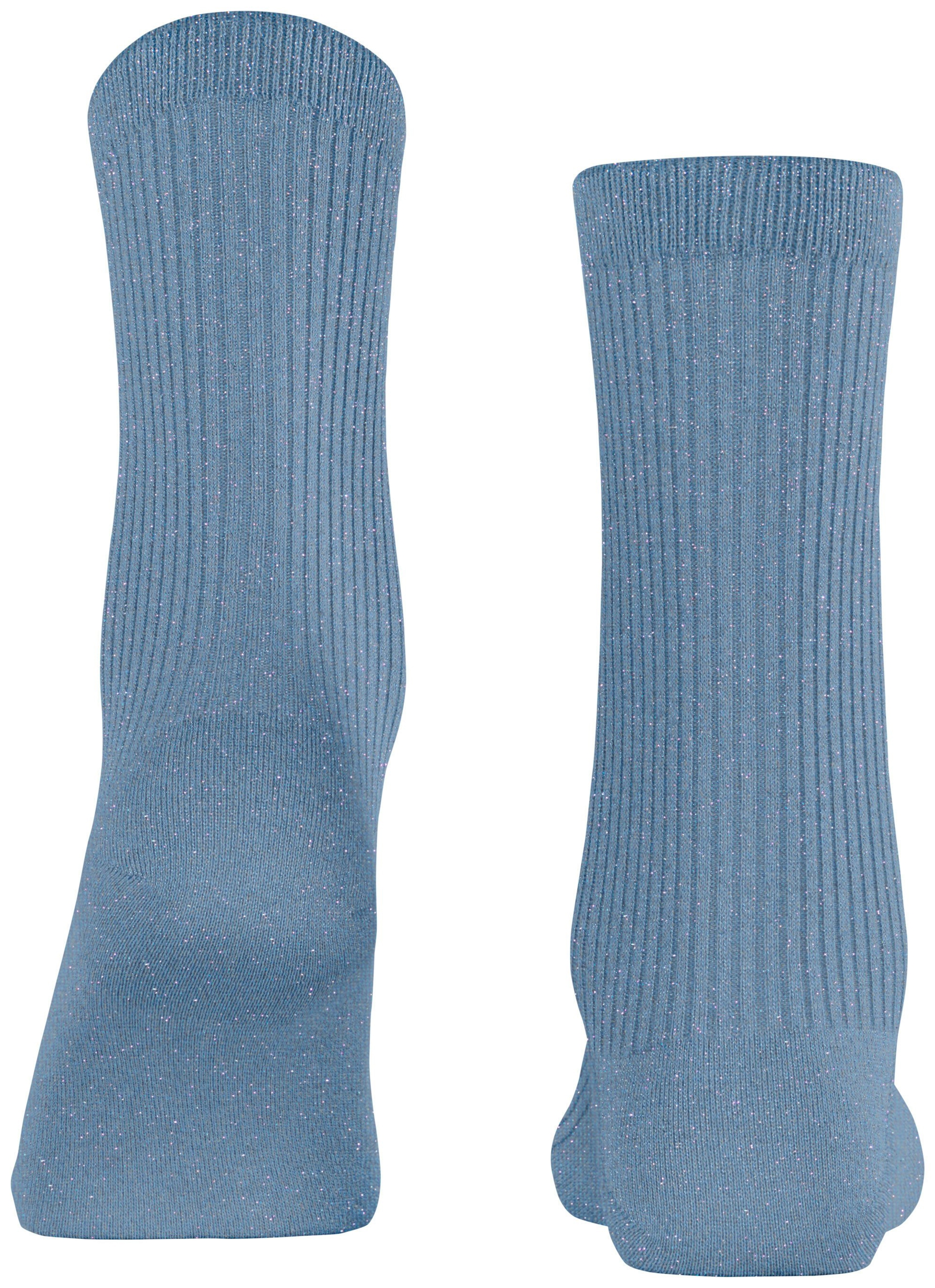 FALKE Dames Shiny Rib Sokken Blauw