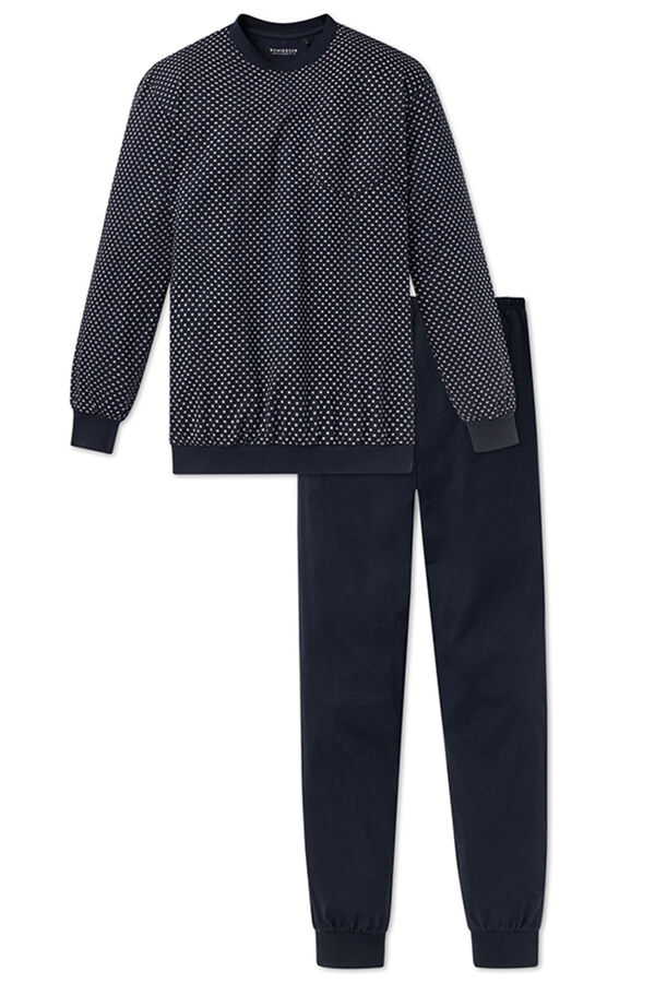 Heren Pyjama Donkerblauw Dark Blue